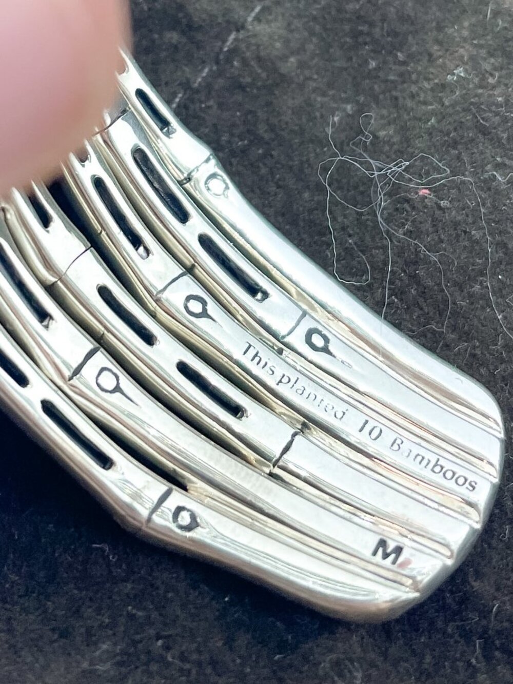 John Hardy Bamboo Sterling Silver & 18k Yellow Gold Medium Flex Cuff Bracelet - Picture 6 of 9